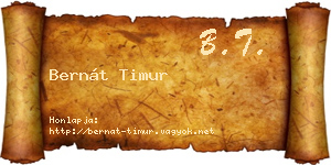 Bernát Timur névjegykártya